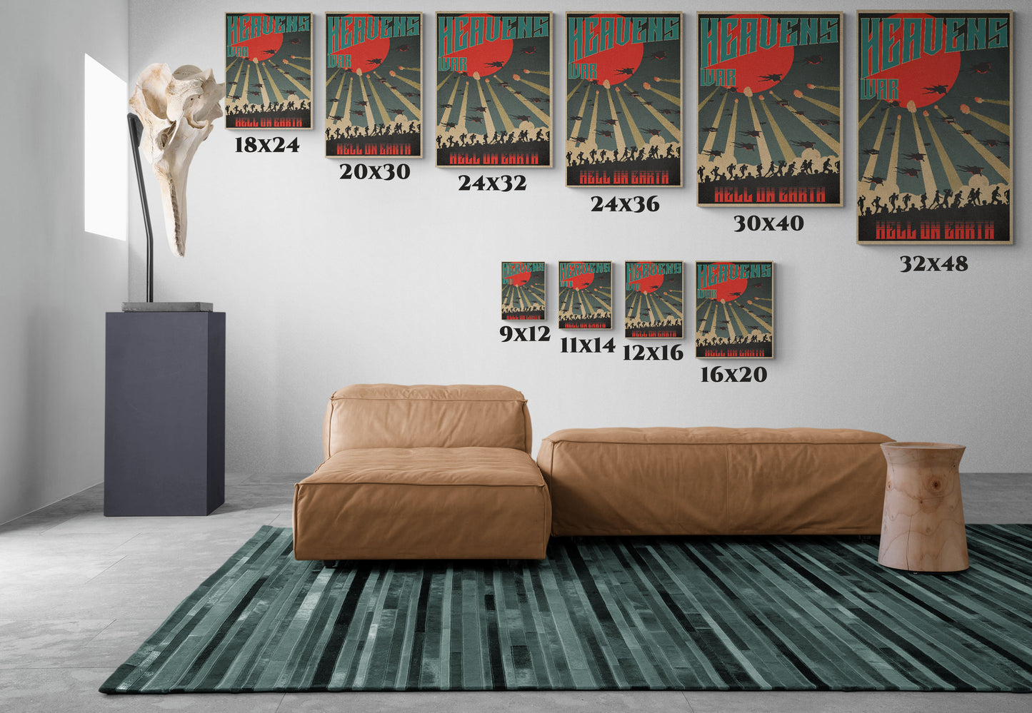 "Heavens War: Hell on Earth Matte Canvas with Black Frame"