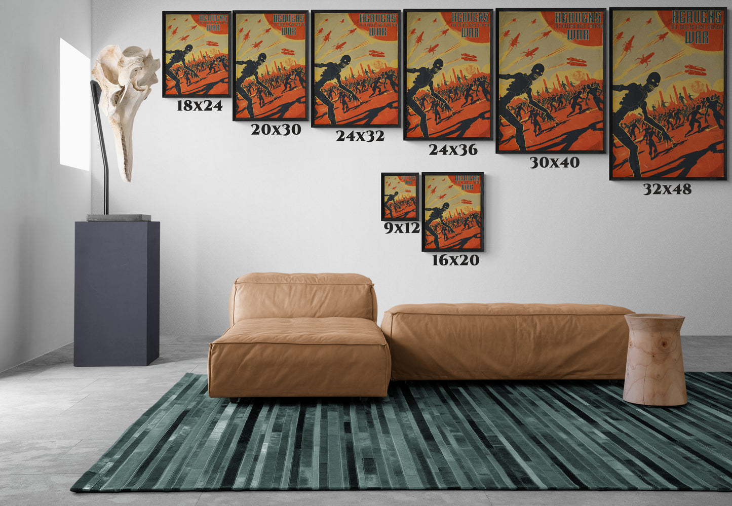 "Heavens War: The Creeps Have Arrived – Sci-Fi Apocalypse Matte Canvas with Black Frame"