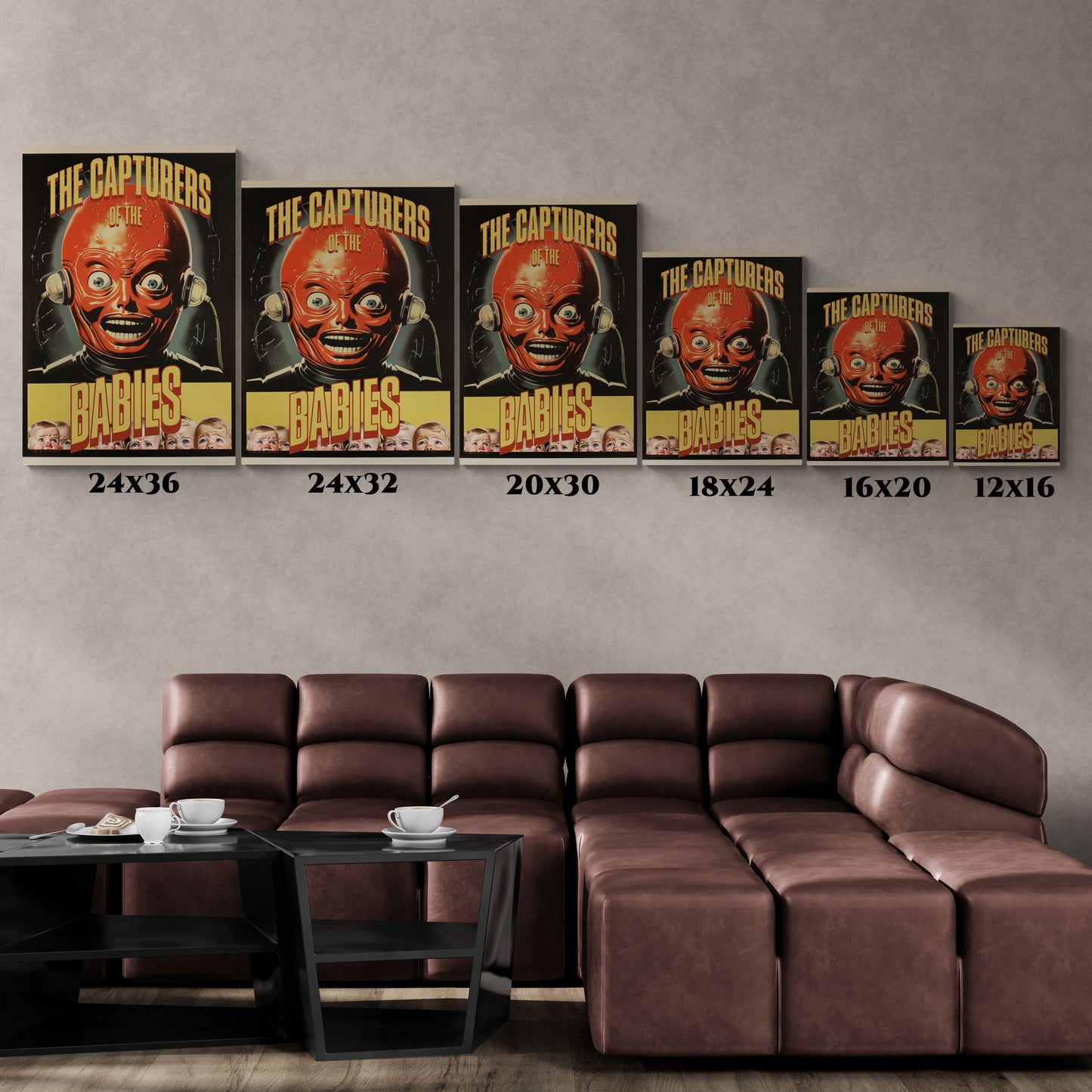 "The Capturers of the Babies - Vintage Sci-Fi Wall Art on Classic Stretched Canvas"