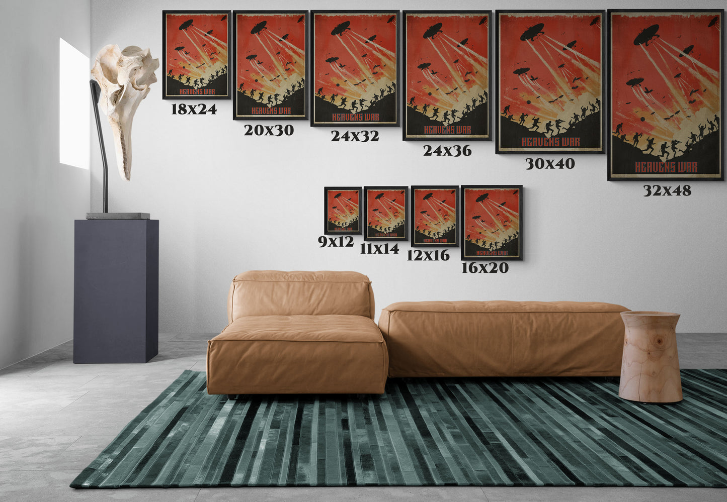 "Heavens War: Epic Alien Invasion Matte Canvas with Black Frame" Matte Canvas, Black Frame