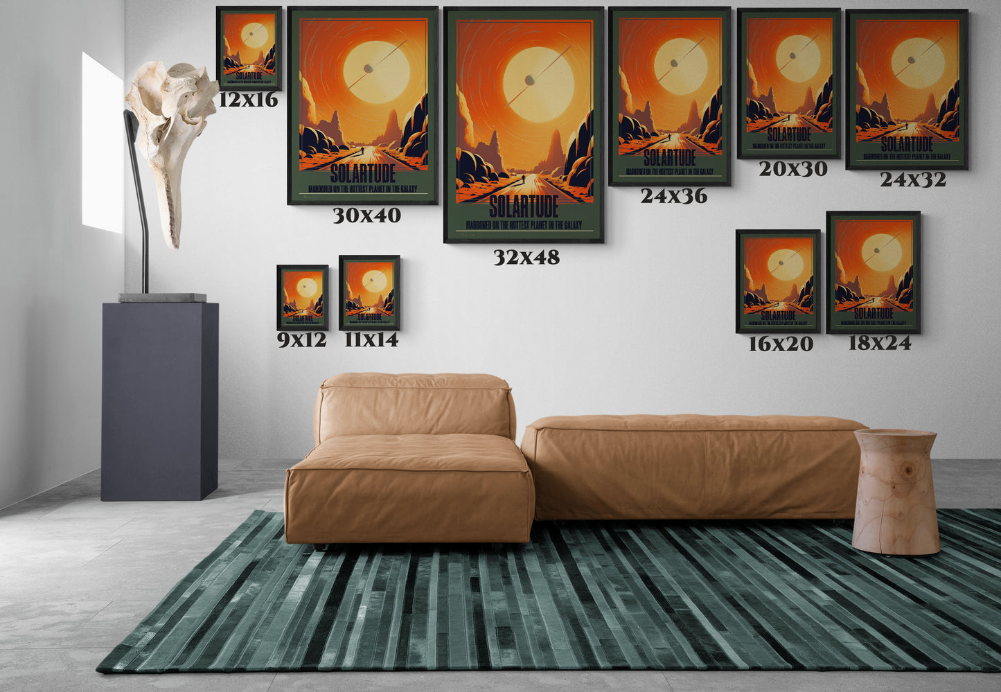 "Vintage Sci-Fi Poster - 'Solartude: Marooned on the Hottest Planet' Retro Space Art" Matte Canvas, Black Frame
