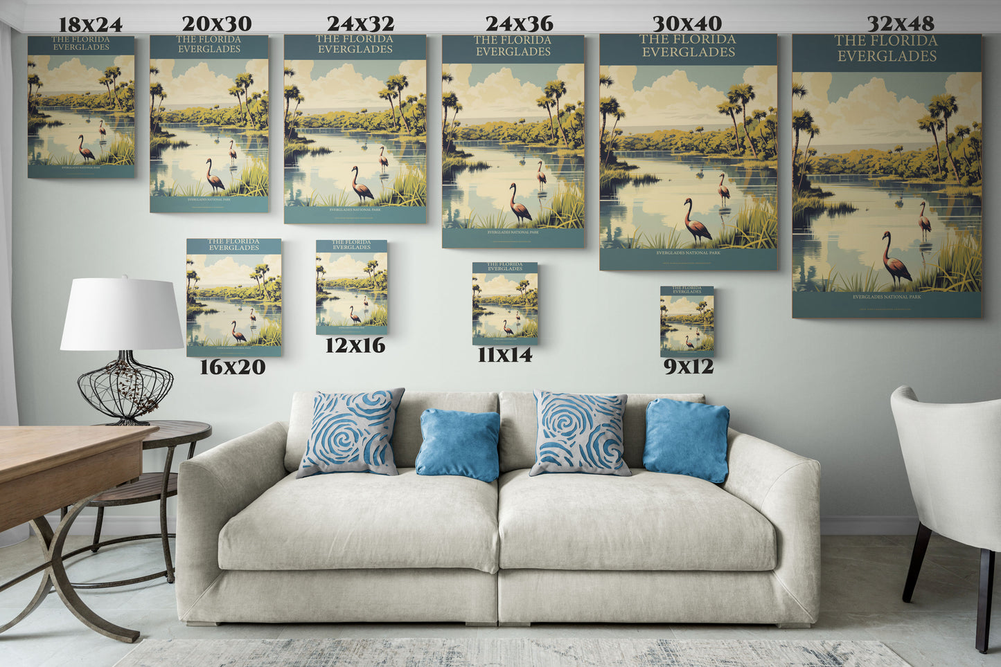 "Vintage Florida Everglades Poster - Matte Stretched Canvas Wall Art" Matte Canvas, Stretched, 1.25"