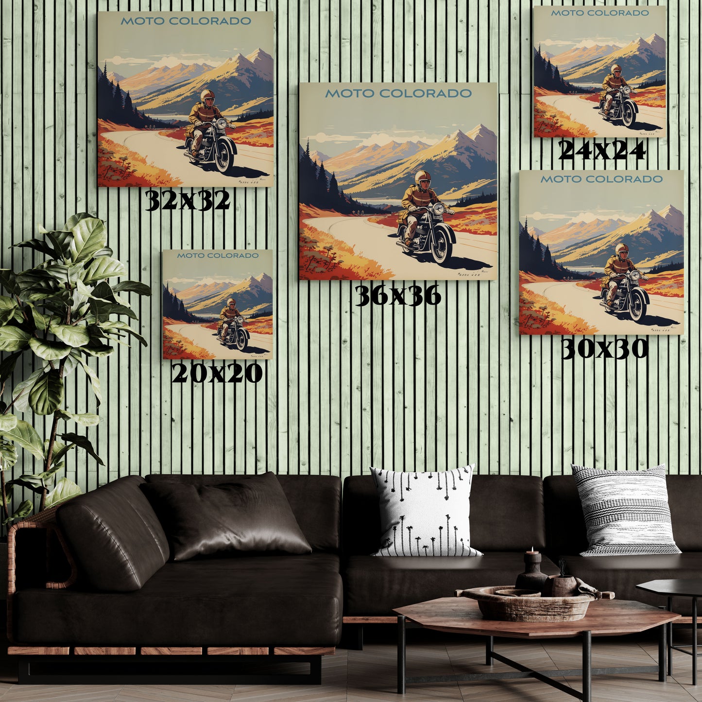 "Vintage Moto Colorado Poster - Solo Rider in the Rockies Matte Stretched Canvas" Matte Canvas, Stretched, 1.25"