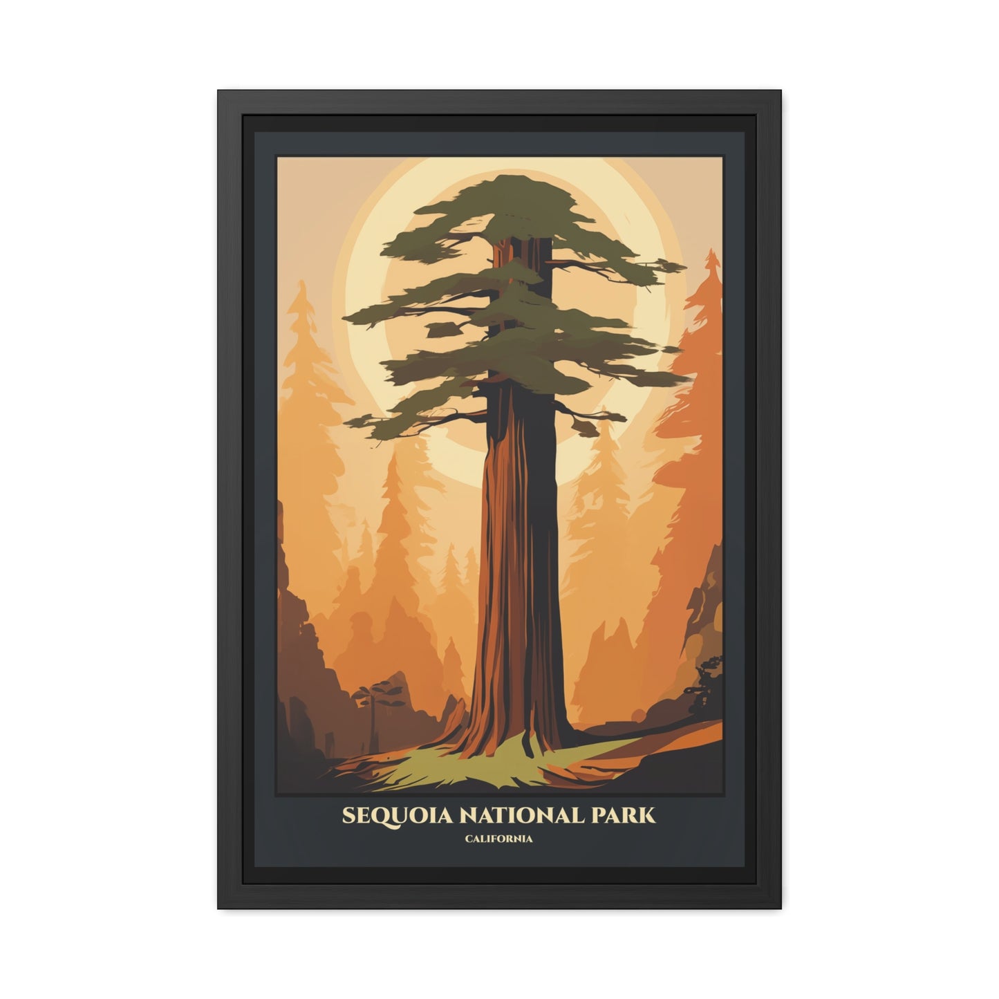 Vintage California Poster - Sequoia National Park Giant Sequoias Art Framed Posters