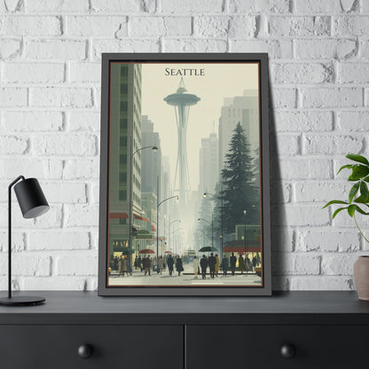 Seattle Vintage Travel Poster — Framed Paper Poster