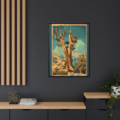 Bristlecone Pine Forest Vintage Travel Poster — Framed Matte Canvas Wall Art