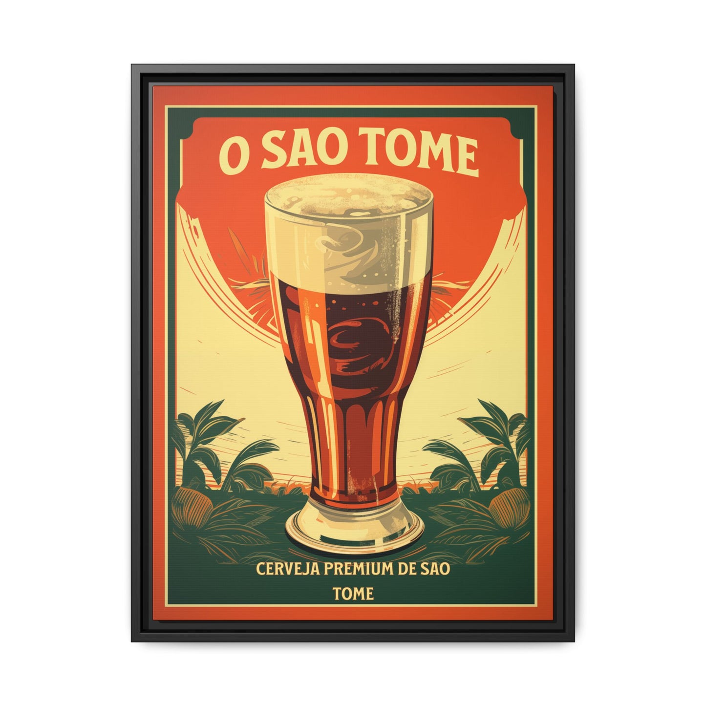 "O São Tomé - Premium Beer of São Tomé (Saint Thomas) | Matte Canvas with Black Frame"