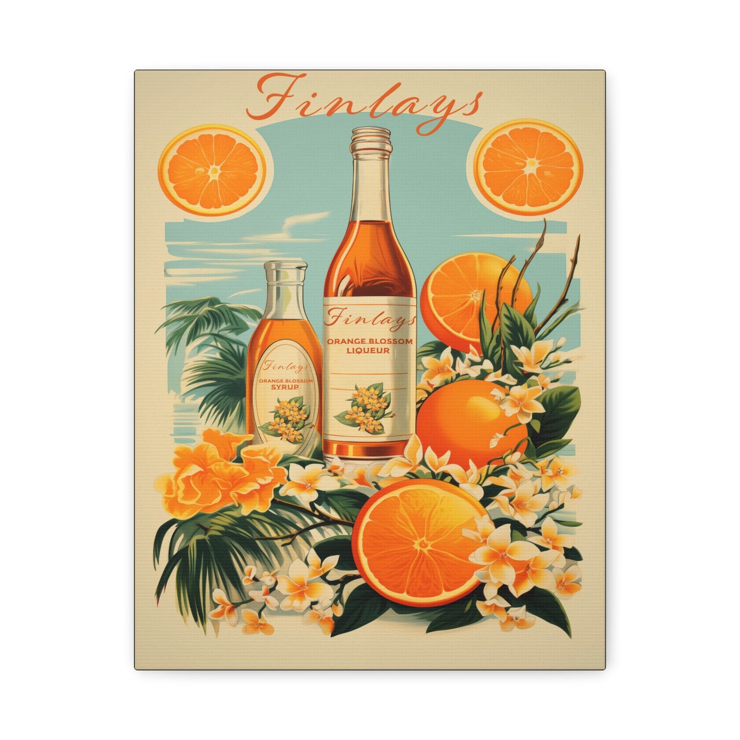 "Vintage Finlay’s Orange Blossom Liqueur Poster - Matte Canvas Stretched Wall Art" Matte Canvas, Stretched, 1.25"