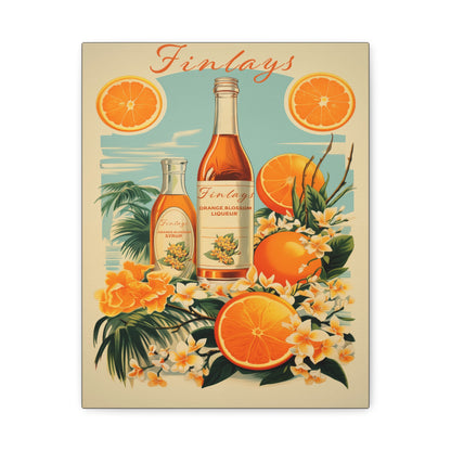 "Vintage Finlay’s Orange Blossom Liqueur Poster - Matte Canvas Stretched Wall Art" Matte Canvas, Stretched, 1.25"
