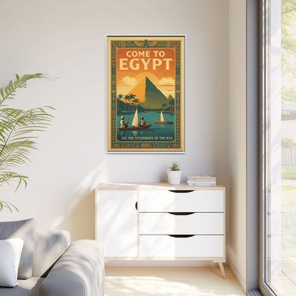 Come to Egypt — Vintage Nile Matte Canvas Print (Framed)