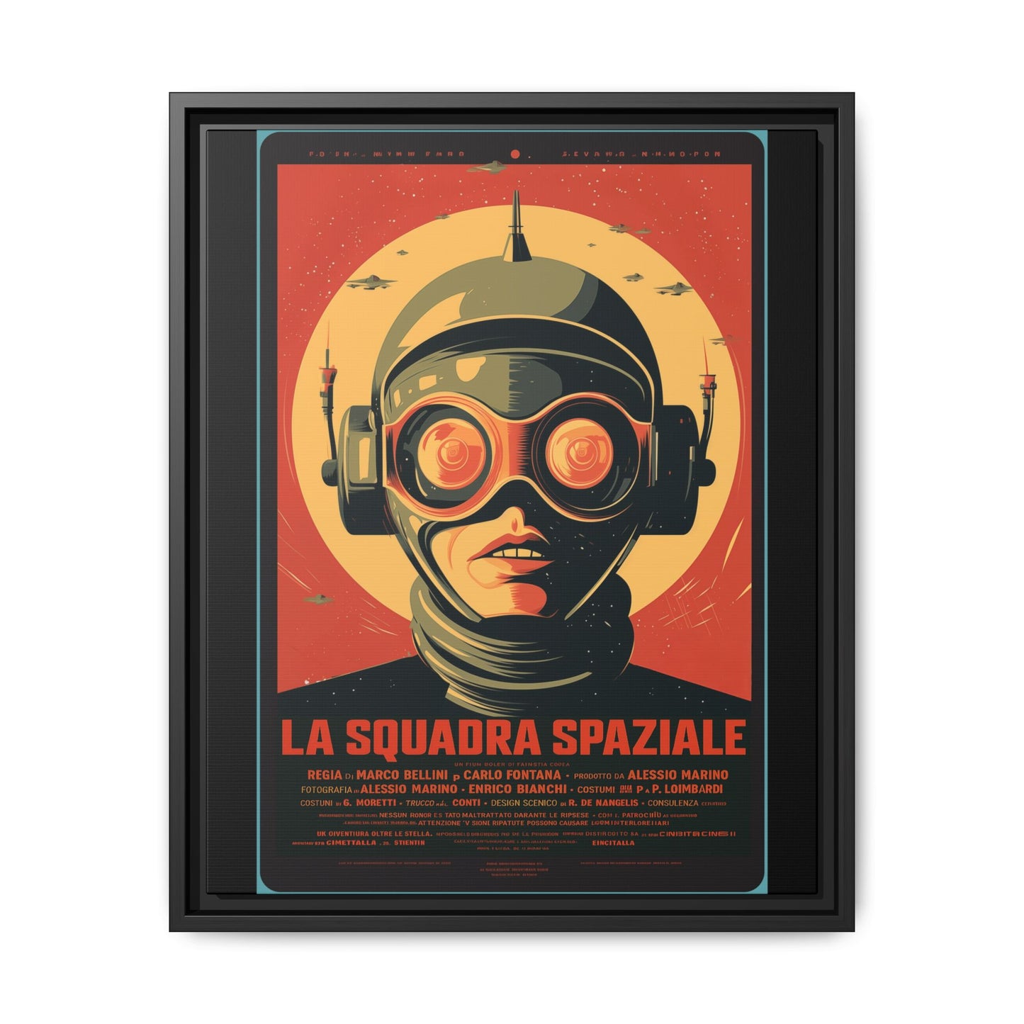 La Squadra Spaziale Retro Space Poster — Matte Framed Canvas