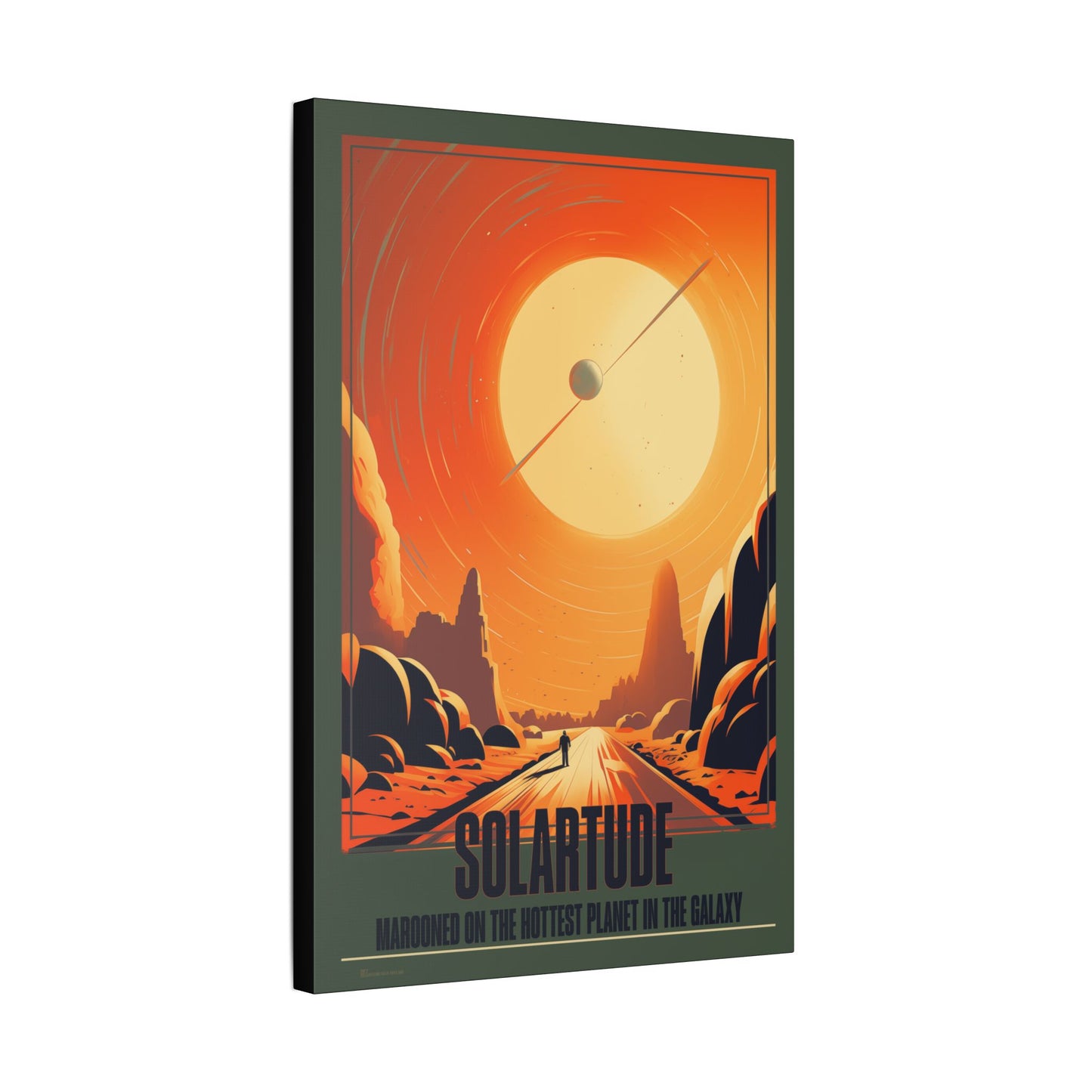 "Solartude - Retro Sci-Fi Wall Art on Classic Stretched Canvas"