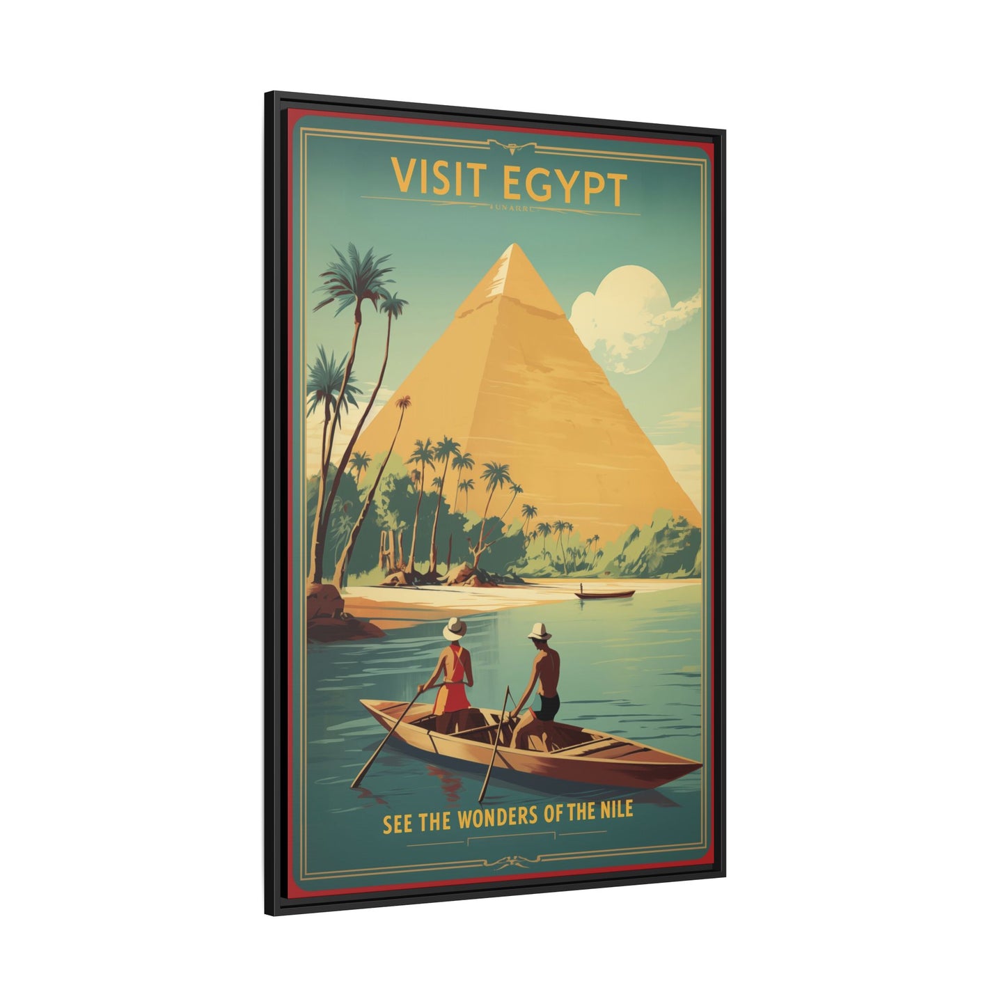 See the Wonders of the Nile — Egypt Nile Vintage Matte Canvas Framed Print
