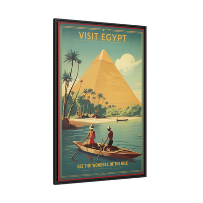 See the Wonders of the Nile — Egypt Nile Vintage Matte Canvas Framed Print