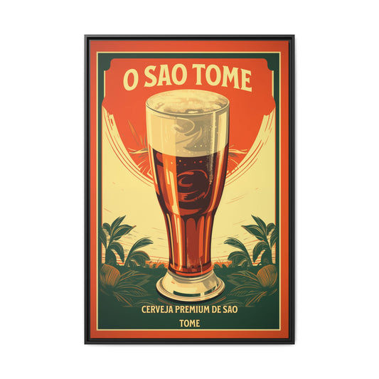 "O São Tomé - Premium Beer of São Tomé (Saint Thomas) | Matte Canvas with Black Frame"