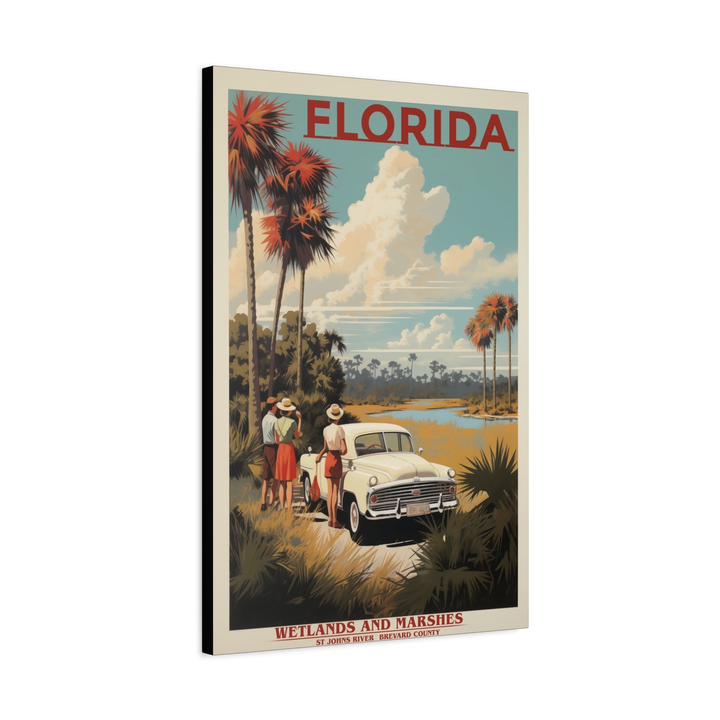 Florida Wetlands St. Johns River Vintage Canvas | Stretched Canvas