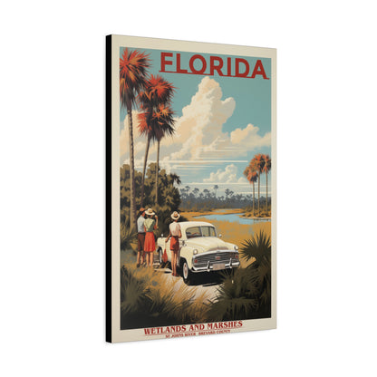Florida Wetlands St. Johns River Vintage Canvas | Stretched Canvas