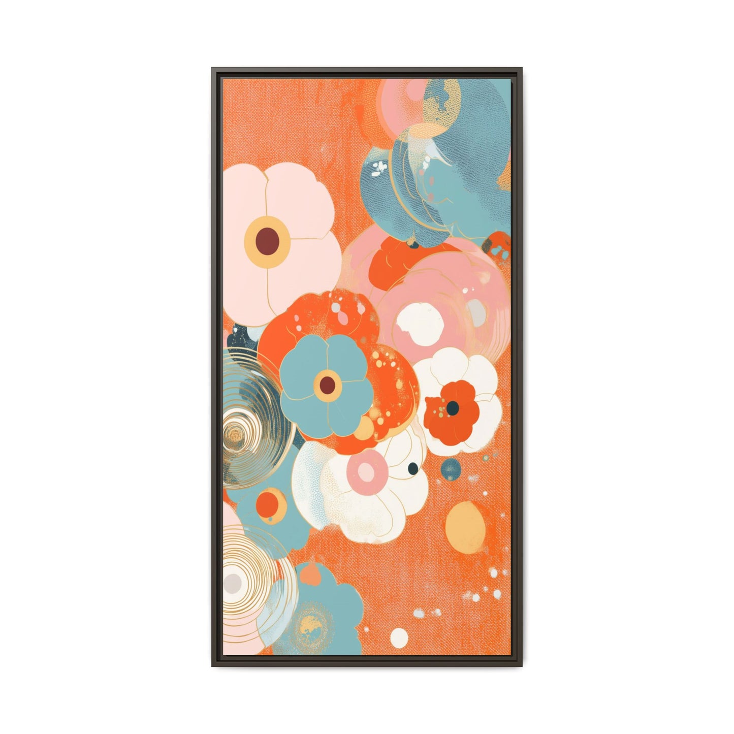 Framed Floral Canvas Art Print — Colorful Abstract Blooms