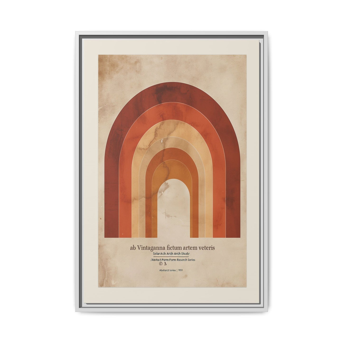 Framed Matte Canvas Wall Art - Retro Rainbow Design