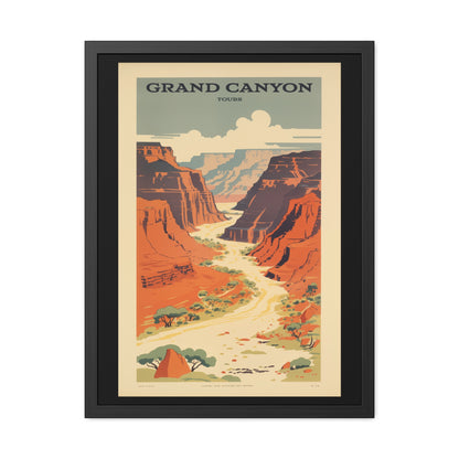 Vintage Grand Canyon Poster - Scenic Canyon River Tour Retro Travel Art Framed Posters
