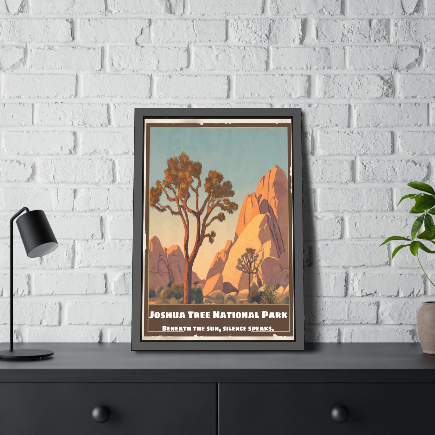 Framed Poster — Joshua Tree National Park Vintage Travel Art