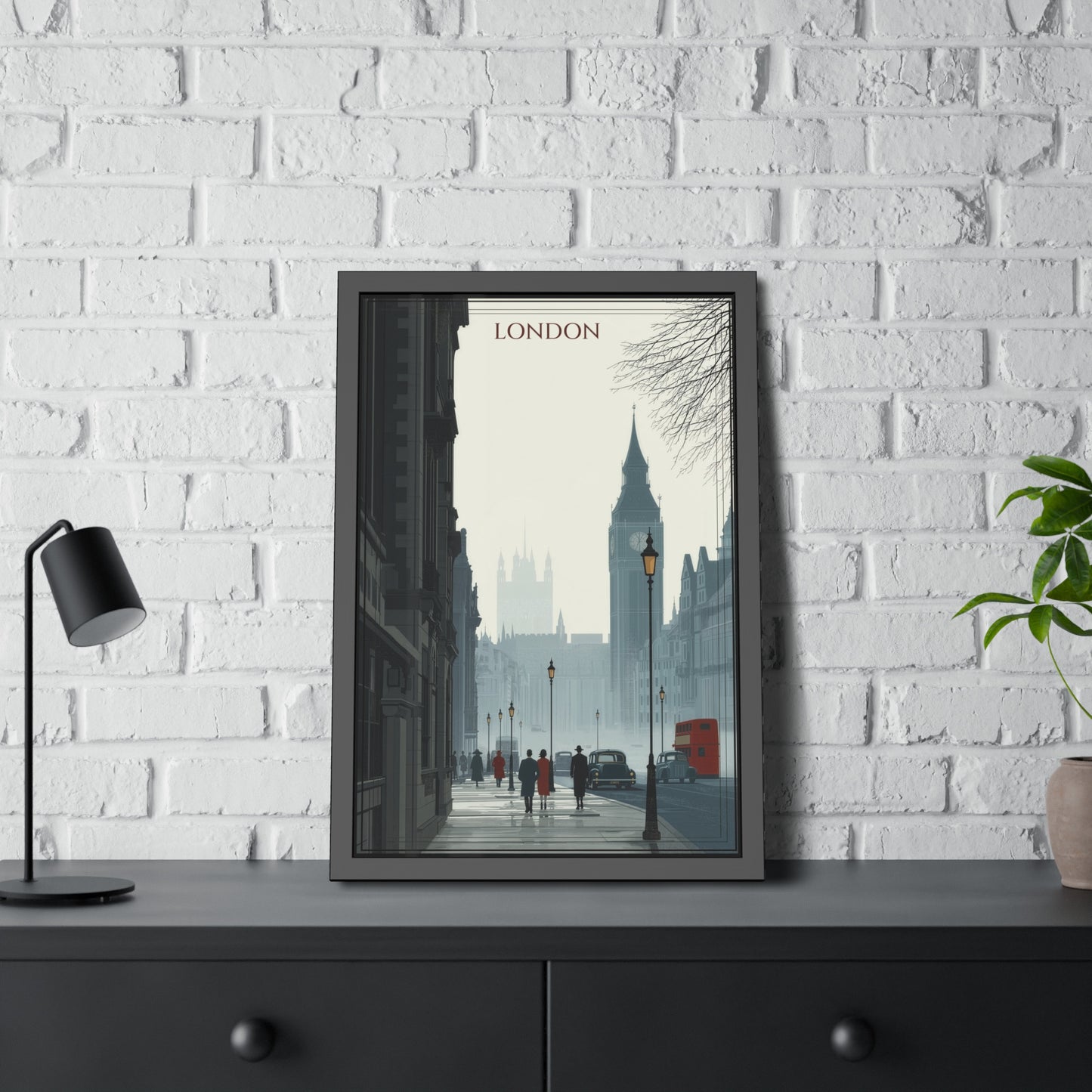 London Vintage Street Framed Poster
