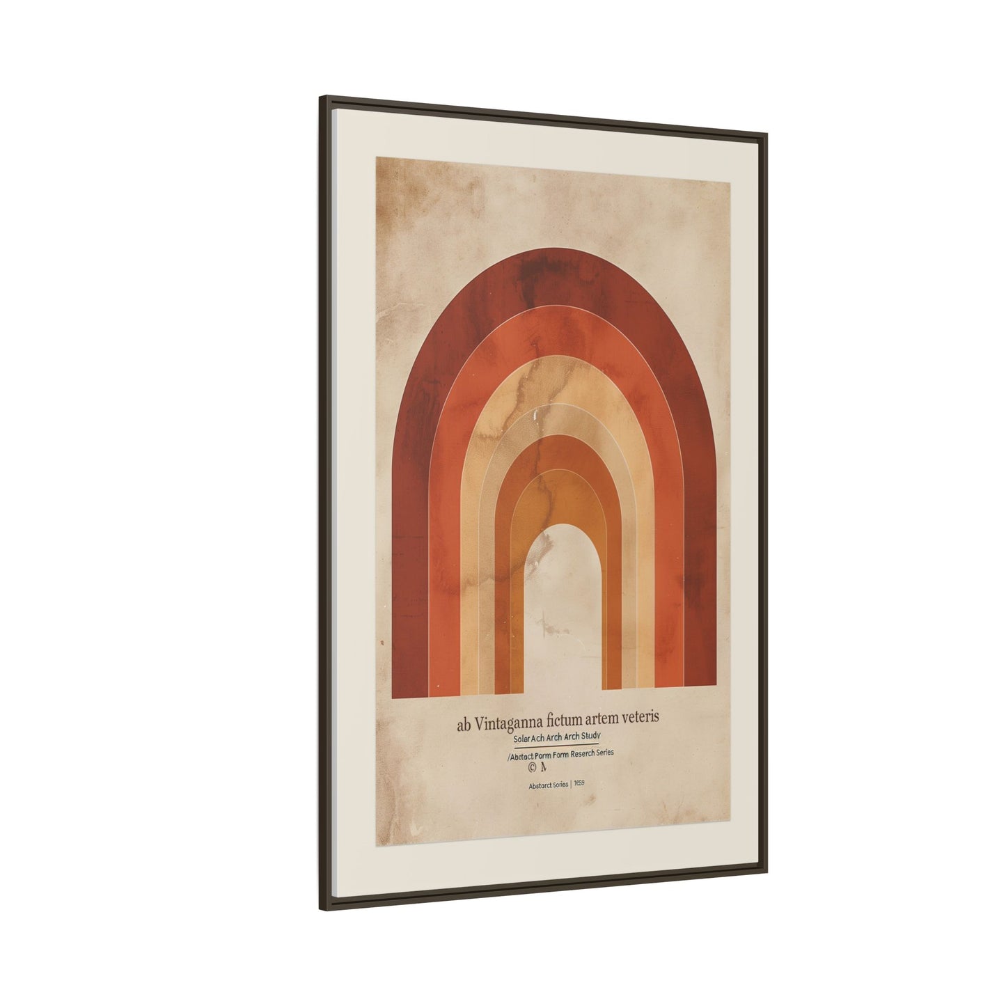 Framed Matte Canvas Wall Art - Retro Rainbow Design