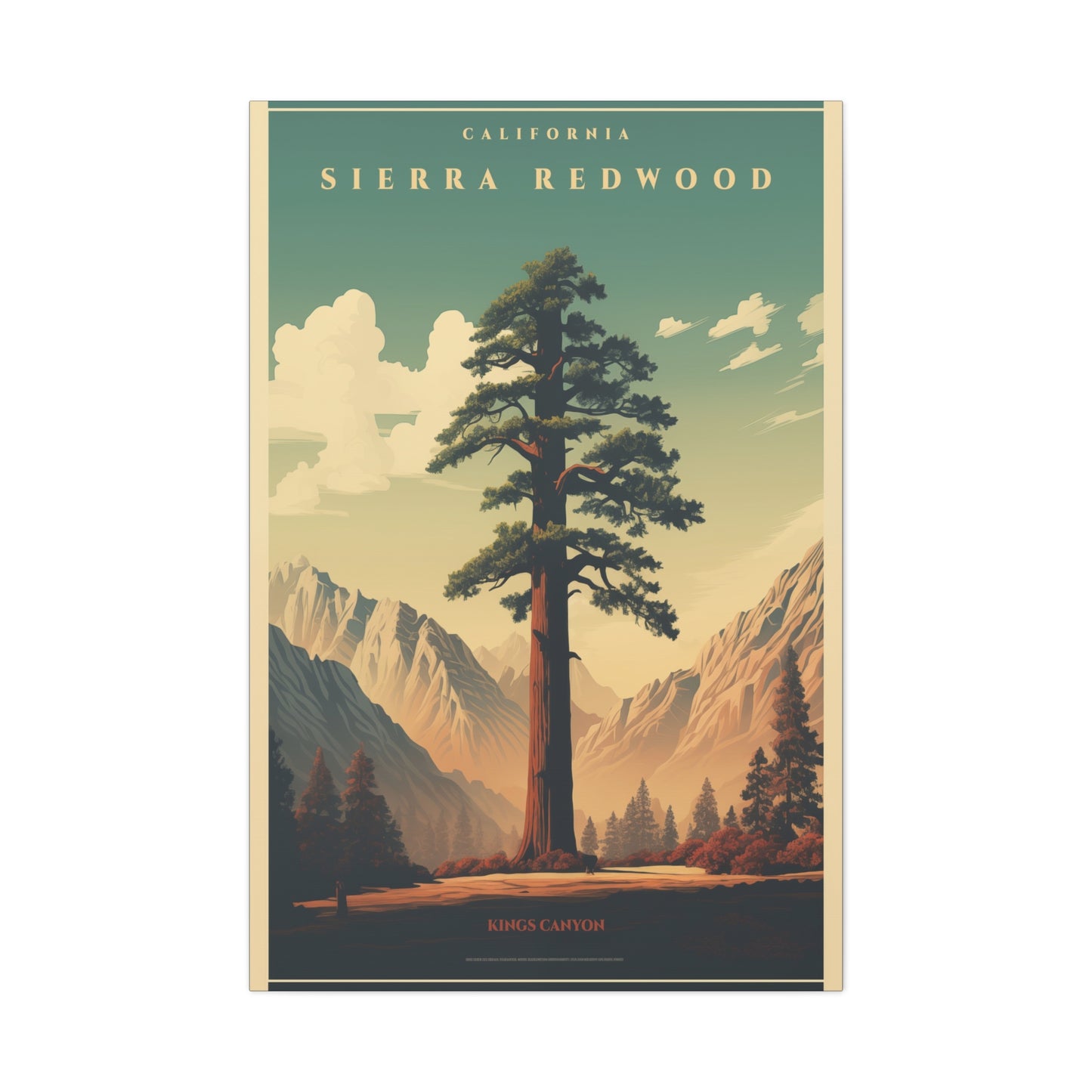 "California Sierra Redwood Poster - Matte Stretched Canvas Wall Art" Matte Canvas, Stretched, 1.25"