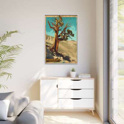 Bristlecone Pine Forest Framed Canvas Print — Vintage National Park Travel Poster