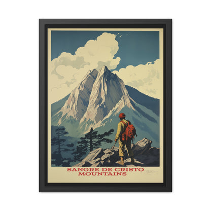 Vintage Colorado Poster - Sangre de Cristo Mountains in Southern Colorado Art Framed Posters