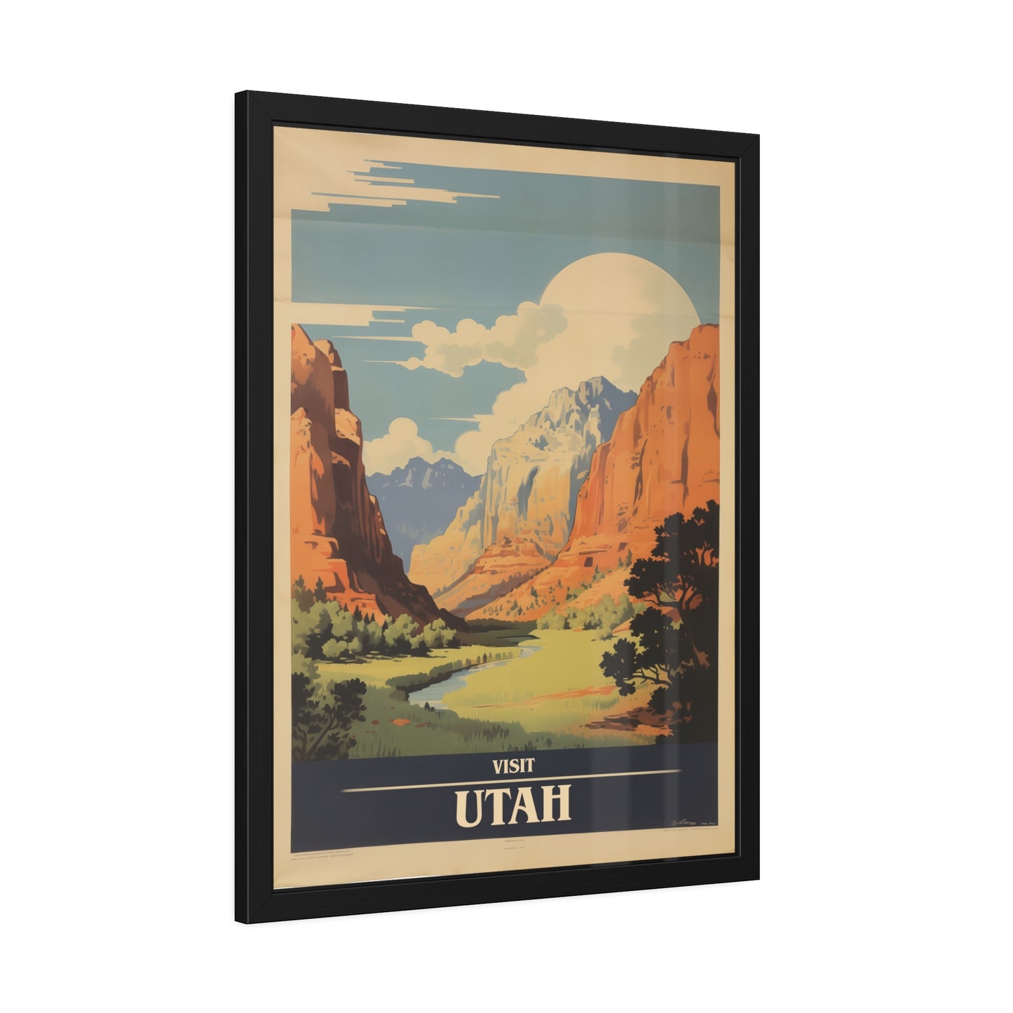 Utah Vintage Travel Poster — Framed Wall Art
