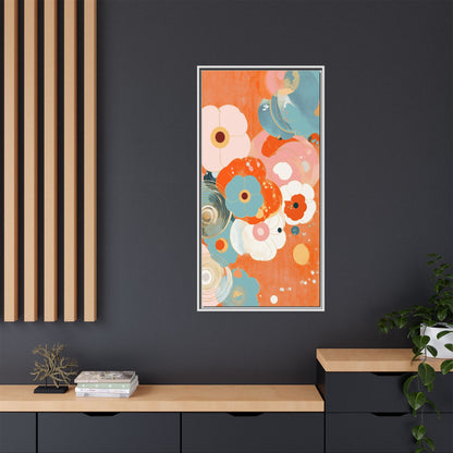 Framed Floral Canvas Art Print — Colorful Abstract Blooms