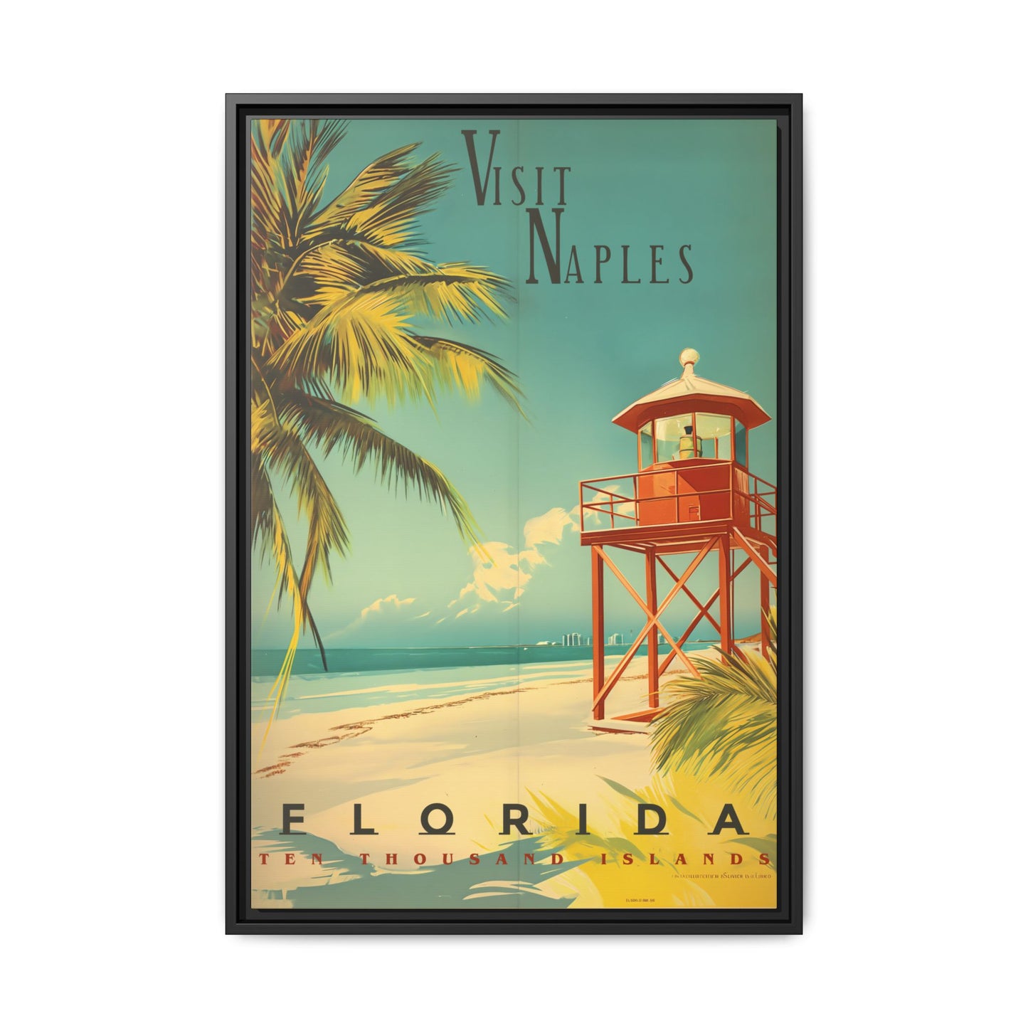 "Visit Naples, Florida – Explore the Tranquil Shores of the Ten Thousand Islands" Matte Canvas, Black Frame