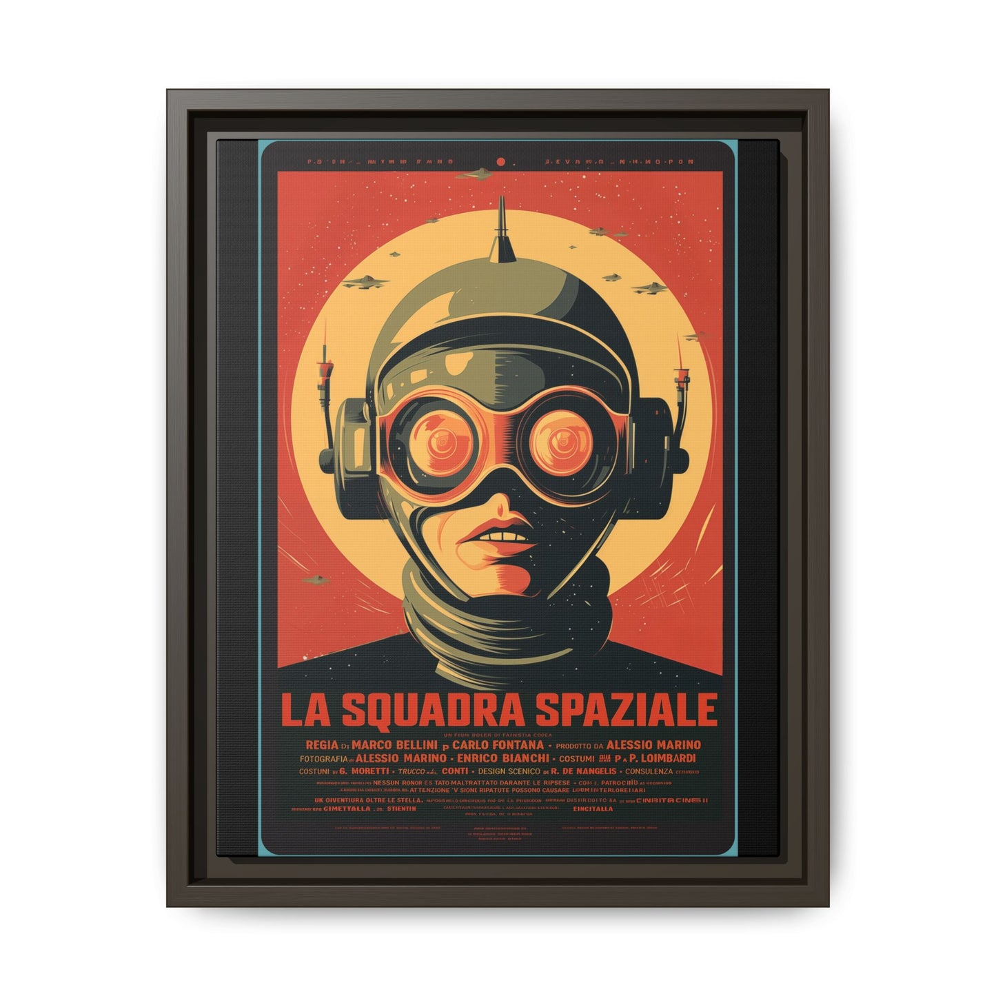 La Squadra Spaziale Retro Space Poster — Matte Framed Canvas