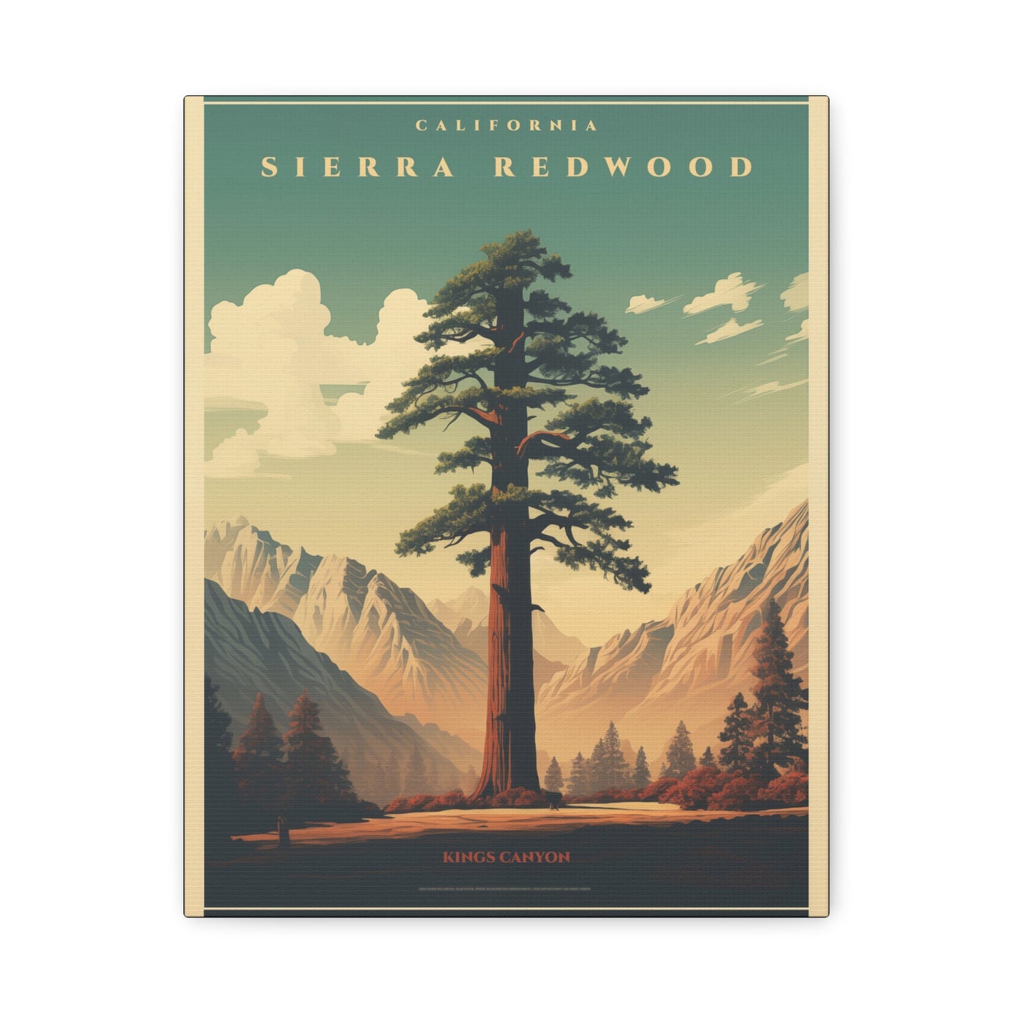 "California Sierra Redwood Poster - Matte Stretched Canvas Wall Art" Matte Canvas, Stretched, 1.25"