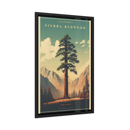 Vintage California Poster - Sierra Redwood in Kings Canyon National Park Art Framed Posters