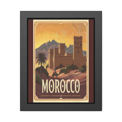Morocco Vintage Travel Poster — Framed Paper Poster