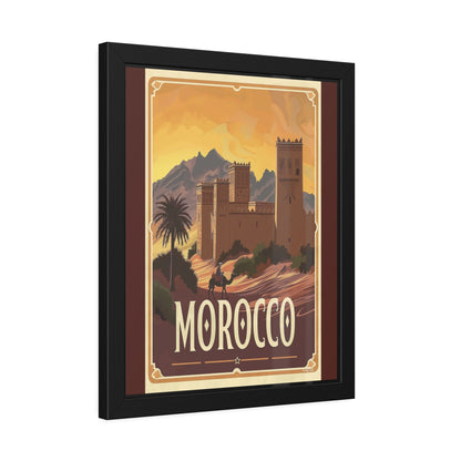 Morocco Vintage Travel Poster — Framed Paper Poster
