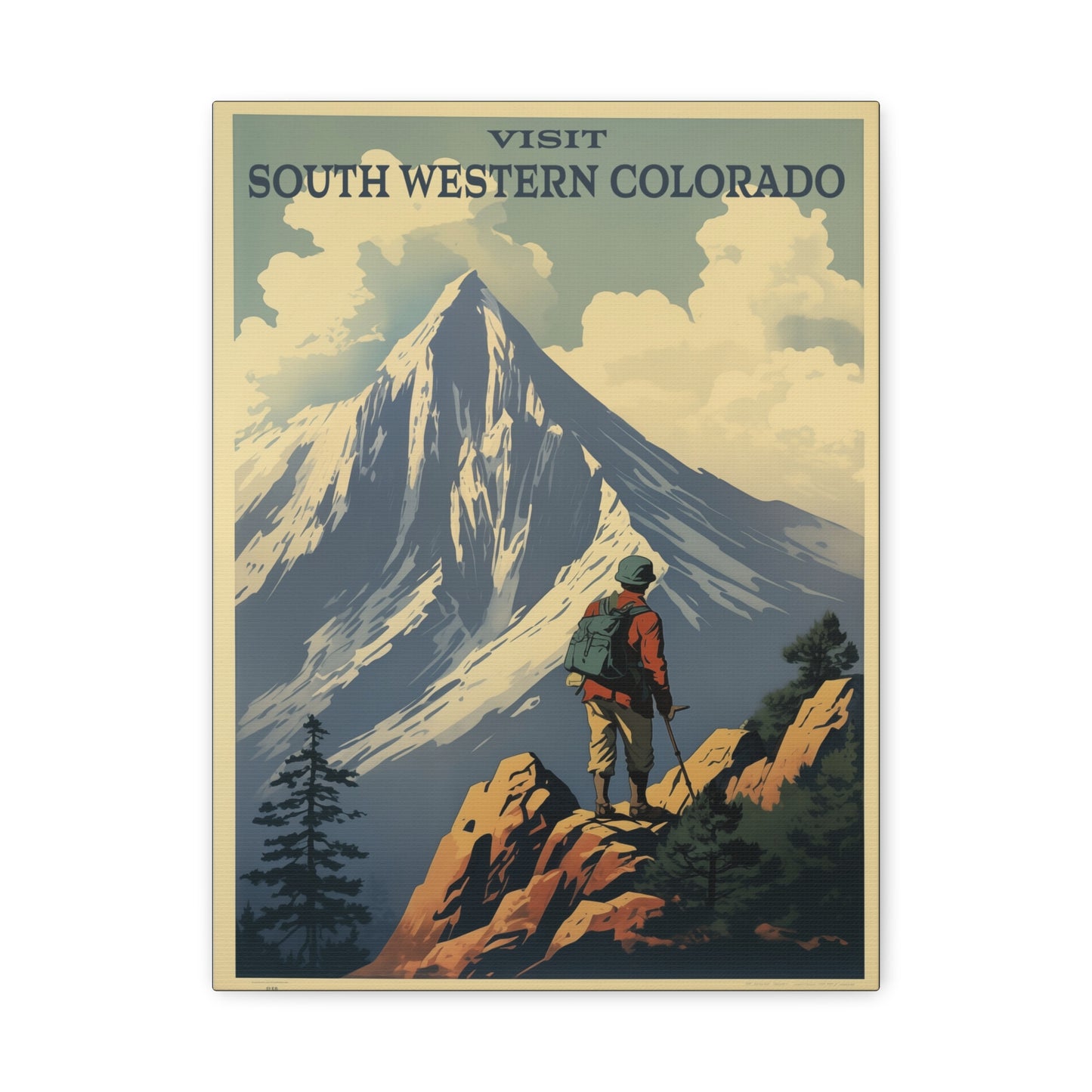 "Visit Southwestern Colorado Poster - Matte Stretched Canvas Wall Art" Matte Canvas, Stretched, 1.25"