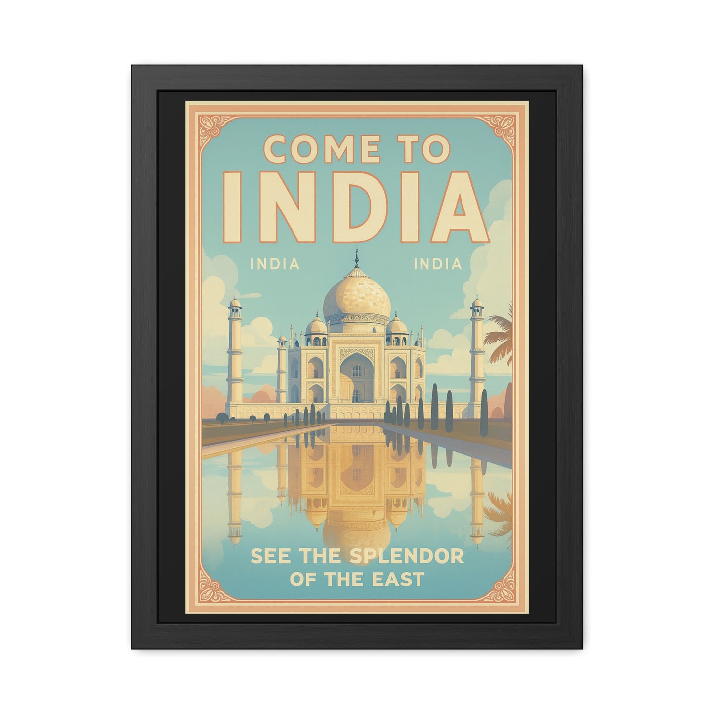 Vintage India Travel Framed Poster — See the Splendor of the East | Vintageanna_M
