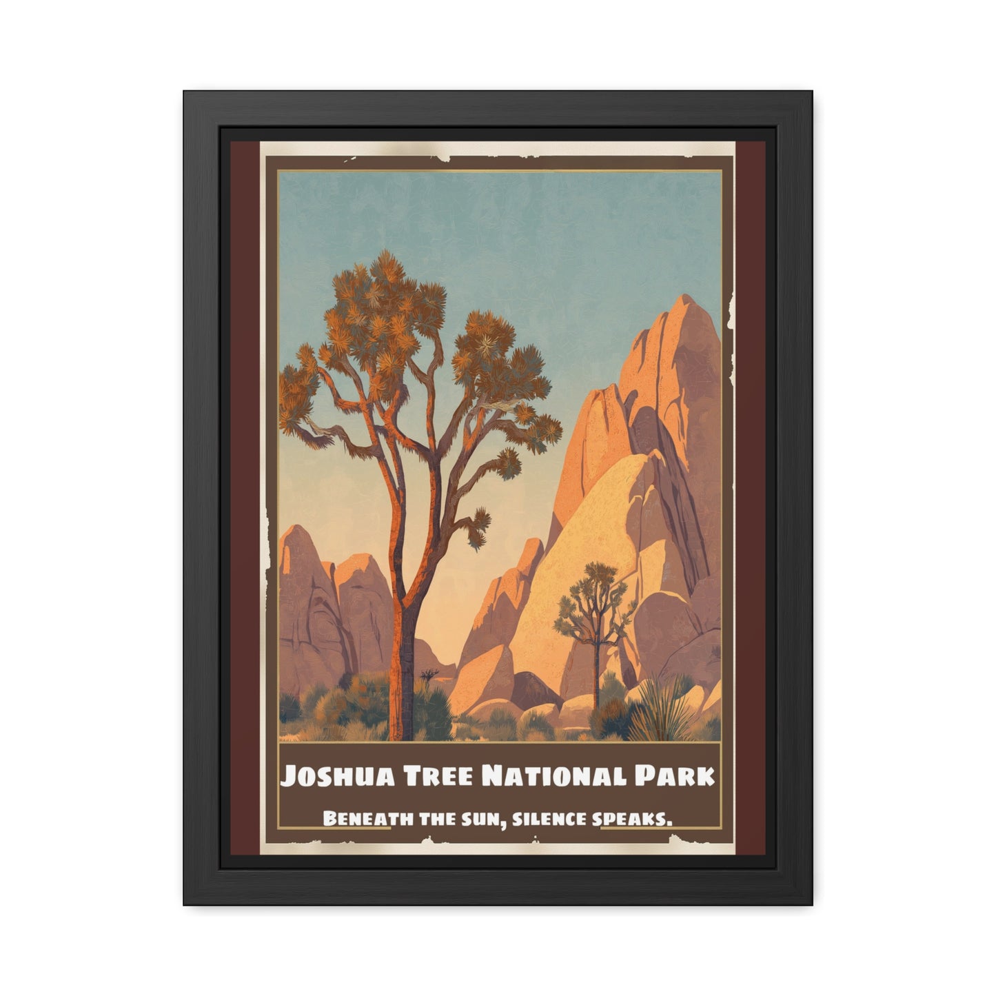 Joshua Tree National Park Framed Poster — Vintage Desert Travel Art Print_M
