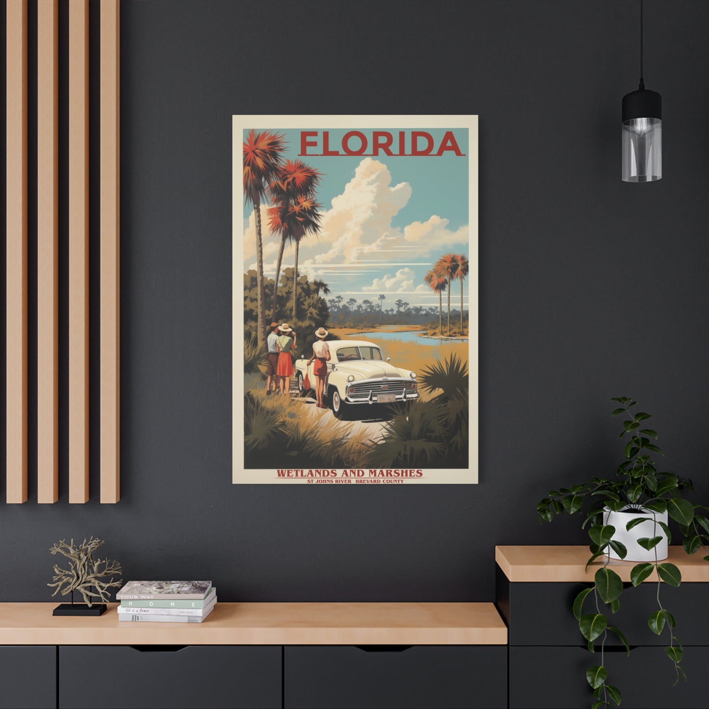 "Vintage Florida Wetlands and Marshes Poster - St. Johns River Matte Stretched Canvas" Matte Canvas, Stretched, 1.25"
