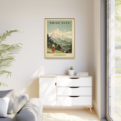 Swiss Alps Vintage Travel Poster | Fine Art Print