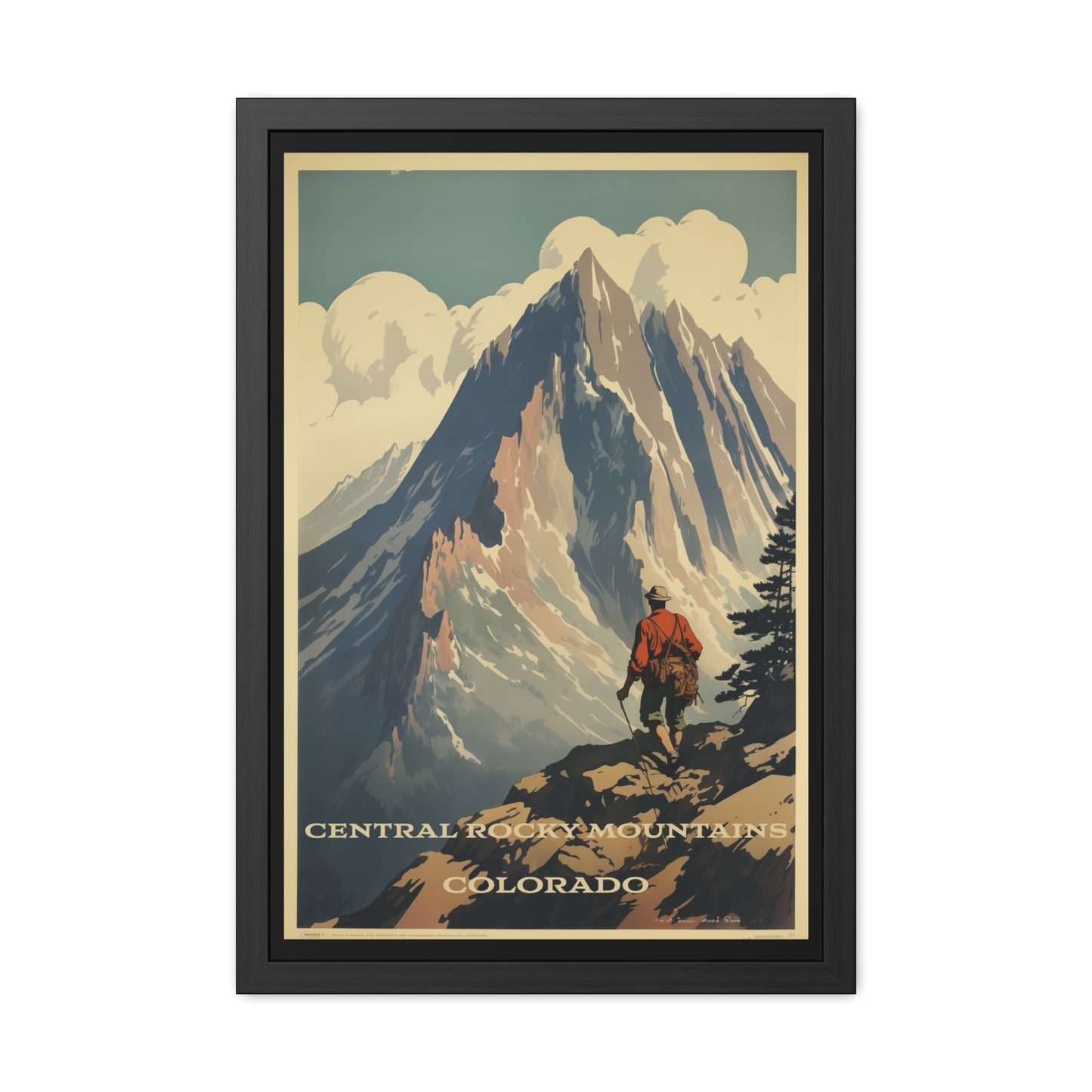 Vintage Colorado Poster - Central Rocky Mountains Adventure Art Framed Posters