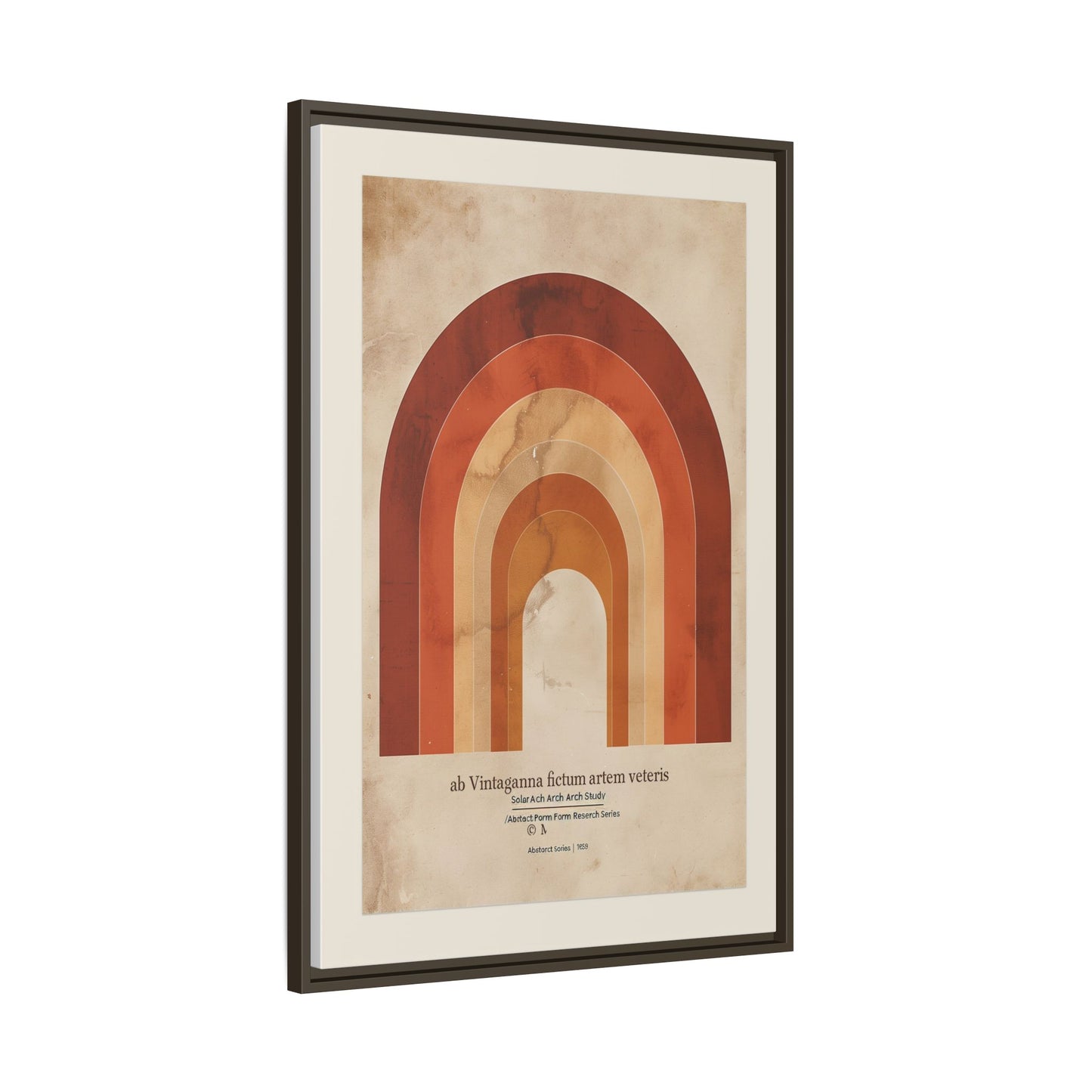 Framed Matte Canvas Wall Art - Retro Rainbow Design