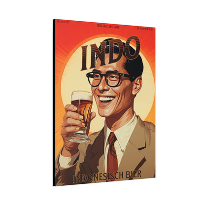 "Vintage Indo Beer Poster - Indonesisch Bier 1965 Frameless Stretched Matte Canvas" Matte Canvas, Stretched, 1.25"
