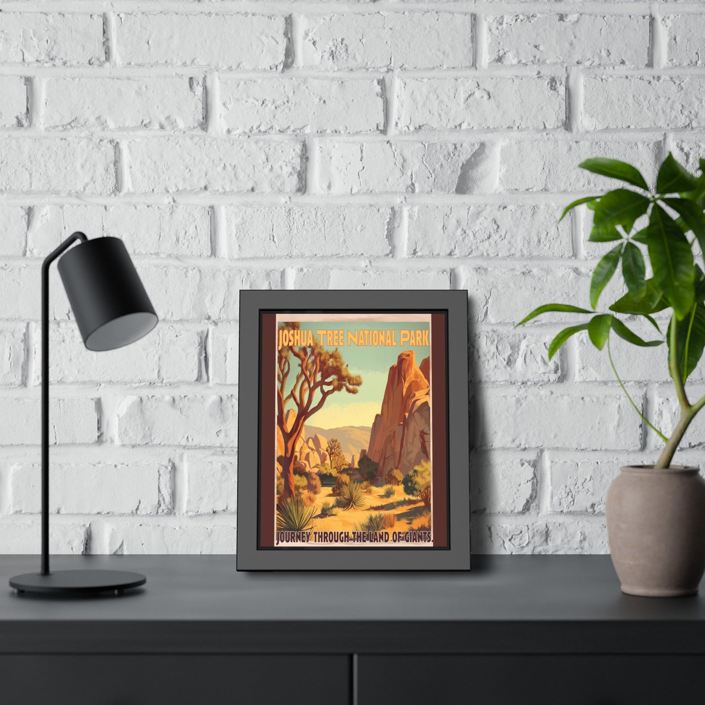 Framed Poster — Joshua Tree National Park Vintage Travel Print