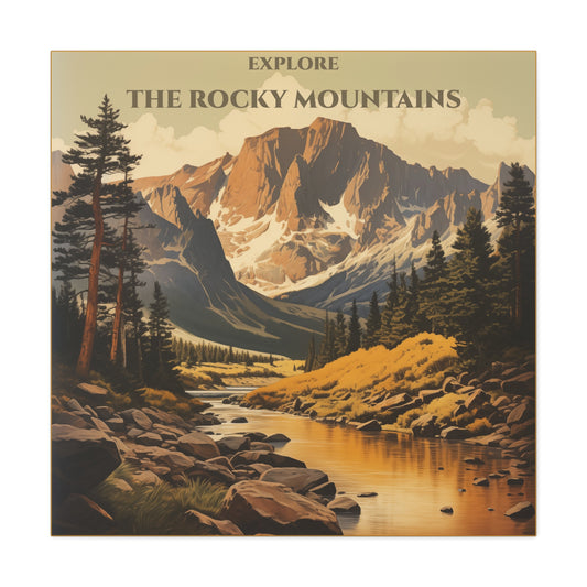 "Explore The Rocky Mountains Canvas - Matte Stretched Wall Art" Matte Canvas, Stretched, 1.25"