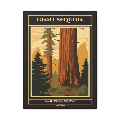 "Giant Sequoia Mariposa Grove Poster - California Matte Stretched Canvas Wall Art" Matte Canvas, Stretched, 1.25"