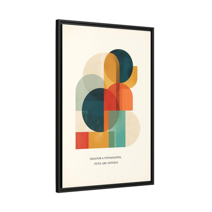 Creative Vision Framed Abstract Canvas Wall Art — Mid-Century Modern Geometric Design | Vintageanna